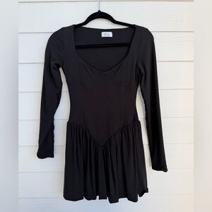 Oh Polly Black Long Sleeve Dress